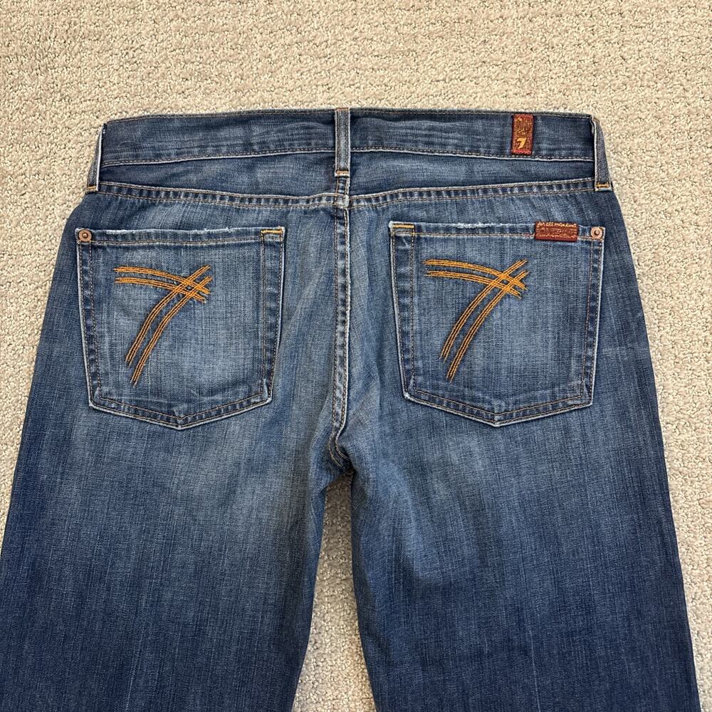 7 Seven For All Mankind Jeans Womens Blue Dojo Trouser Boot Cut Vintage Sz 31/33